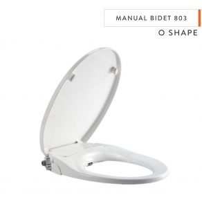 O Shape Manual Bidet Toilet Seats with Cover - No Electricity Required Bathroom Washlet with Dual Nozzles Sprayer
