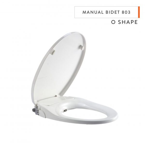 O Shape Manual Bidet Toilet Seats with Cover - No Electricity Required Bathroom Washlet with Dual Nozzles Sprayer